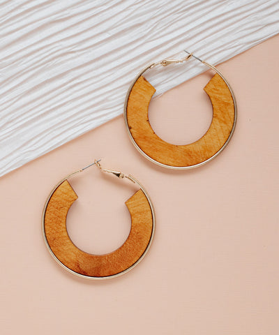 Vista Wood Hoop Earrings