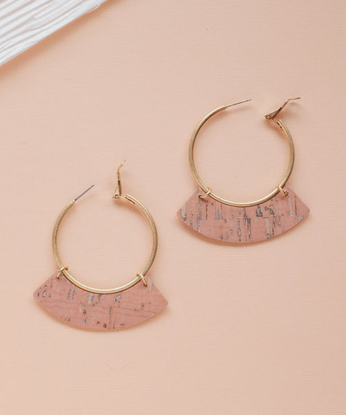 Vallejo Cork Hoop Earrings