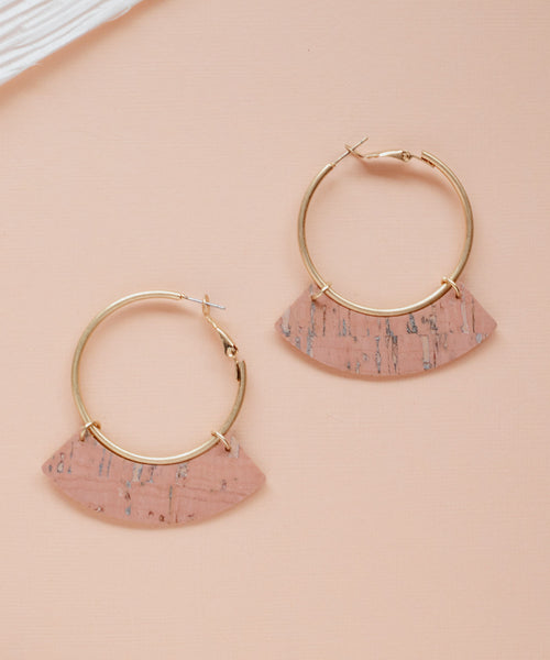 Vallejo Cork Hoop Earrings
