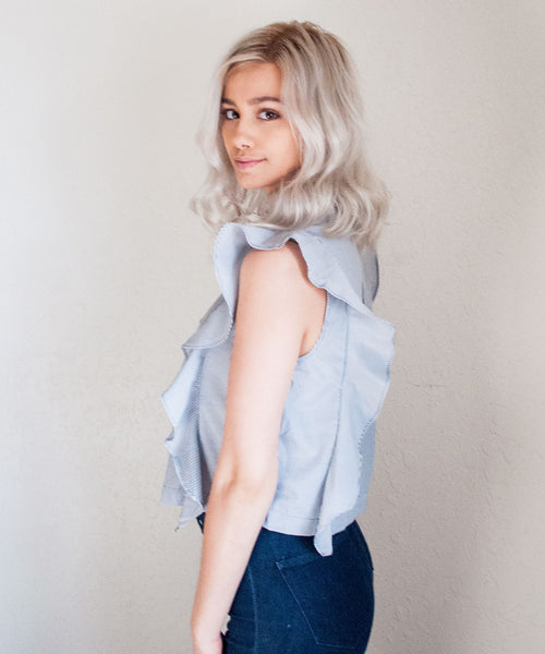 .Sinclair Ruffled Stripe Top