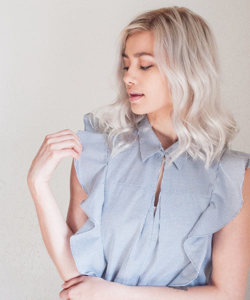 .Sinclair Ruffled Stripe Top