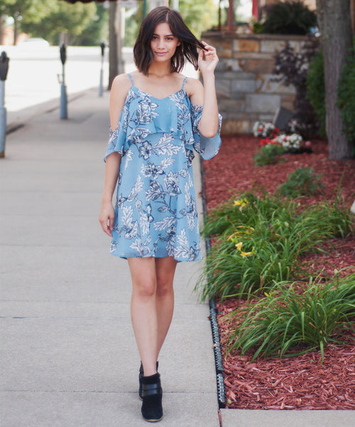 Lennon Floral Cold Shoulder Dress