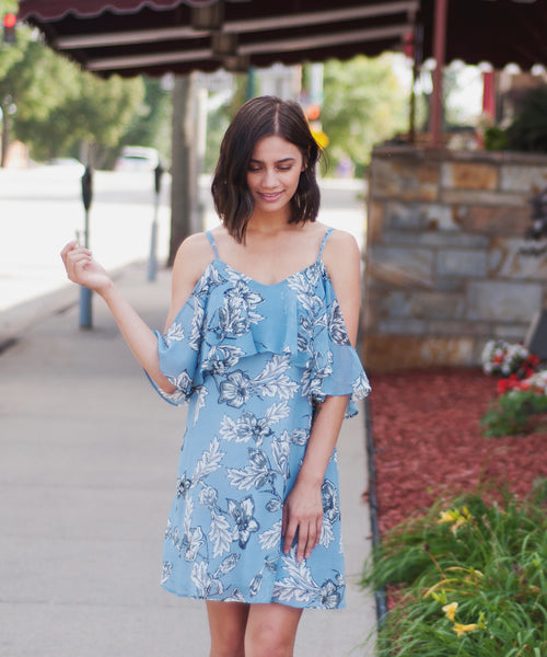 Lennon Floral Cold Shoulder Dress