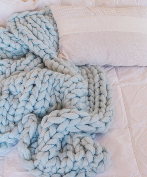 Chunky Knit Blanket - Wool