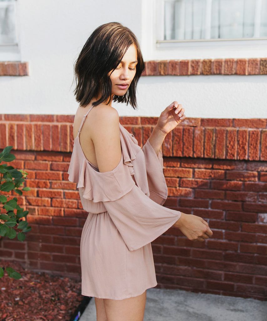 Cold shoulder romper dress online