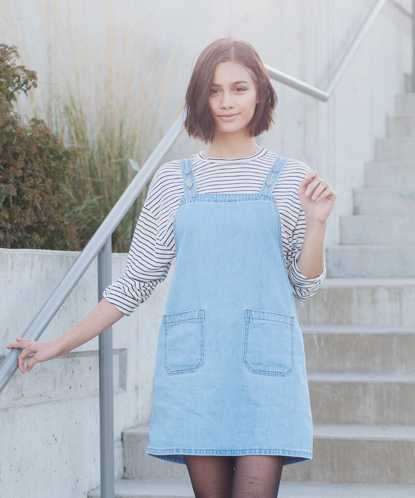 Magnolia Denim Pinafore Dress GILSMO Magnolia Denim Pinafore Dress GILSMO