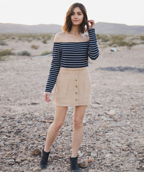 Ronan Off Shoulder Striped Top