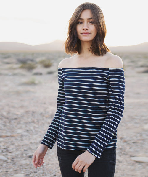 Ronan Off Shoulder Striped Top