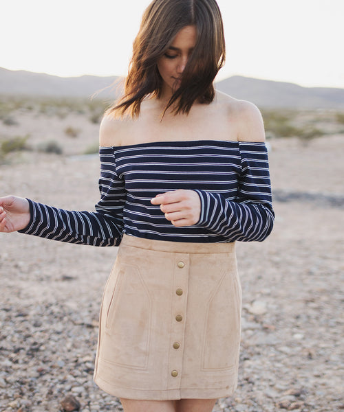 Ronan Off Shoulder Striped Top