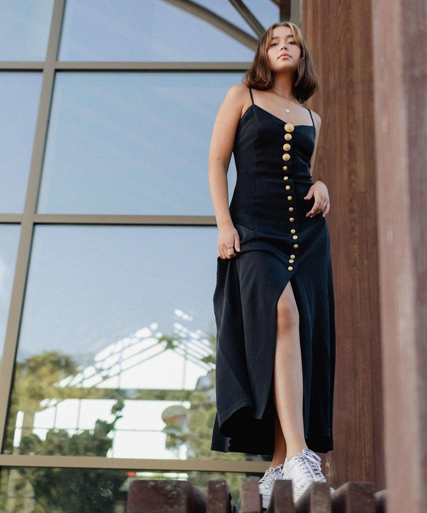 Button up slip dress top