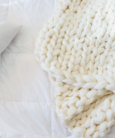 Chunky Knit Blanket - Wool